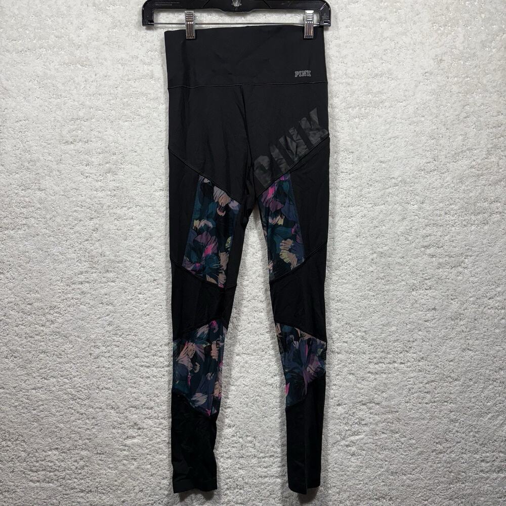 Victoria’s Secret PINK Bonded Mesh Tropical Floral Full Length Leggings Size XS